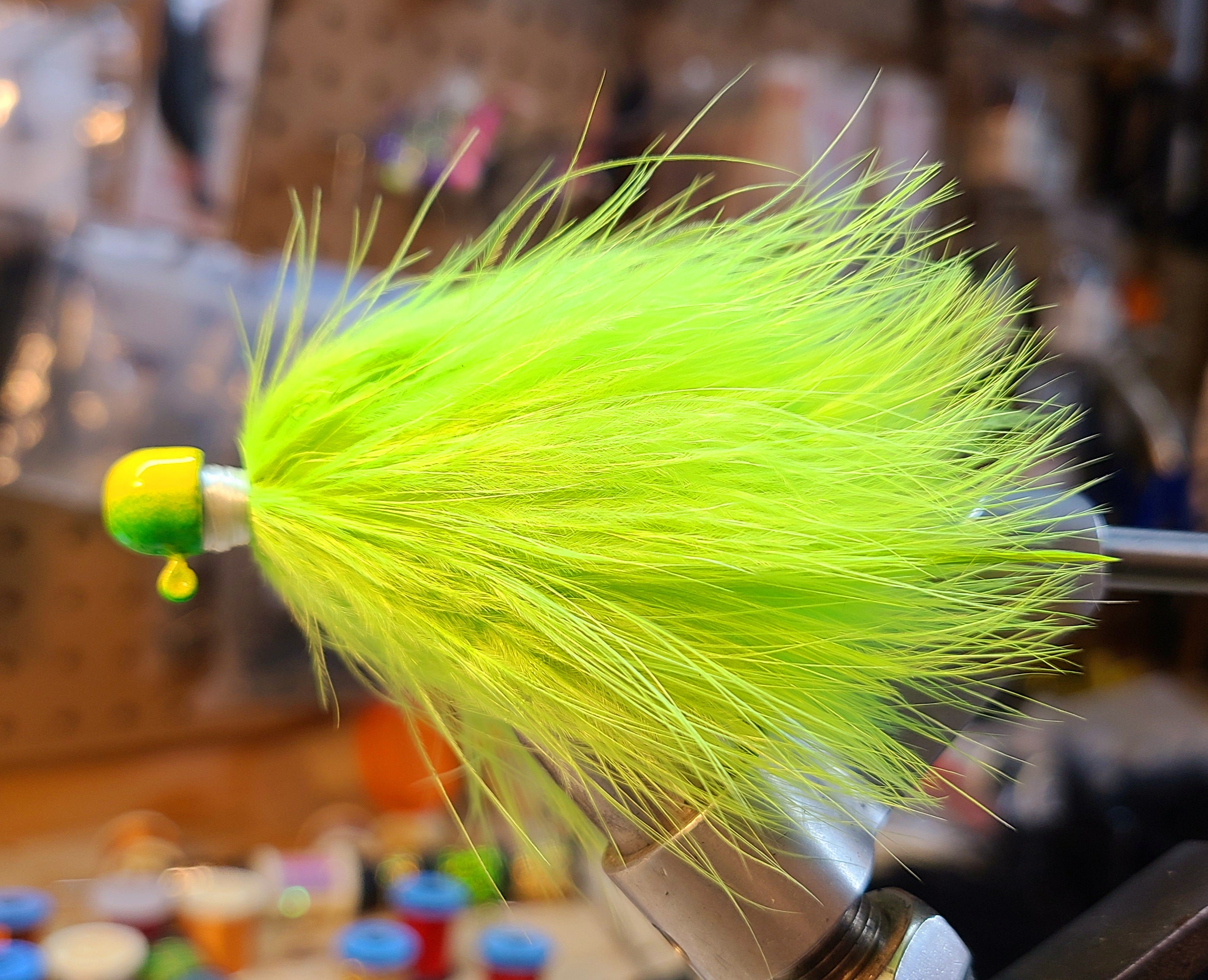Marabou jigs (worm head)Chartreuse(1/8oz)