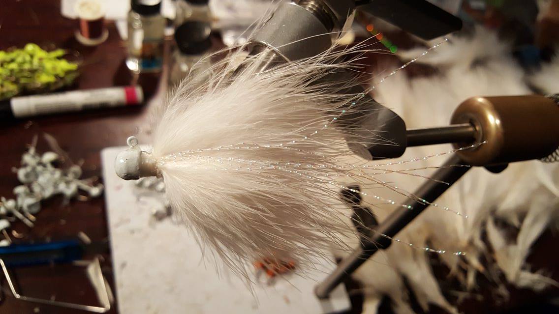 Marabou jigs (worm head)White(3/16oz)