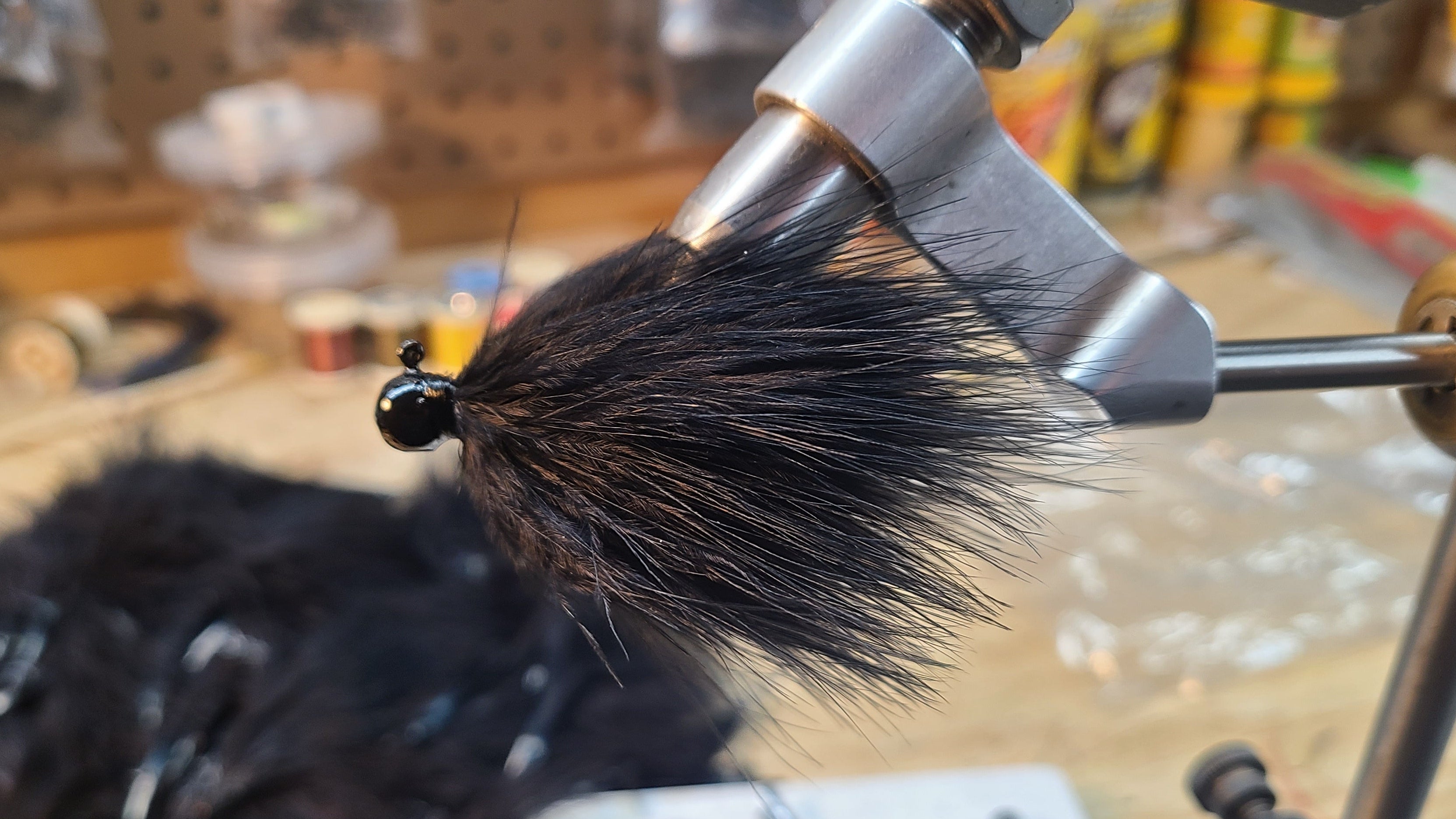 Marabou jigs (worm head)Black(3/32oz)